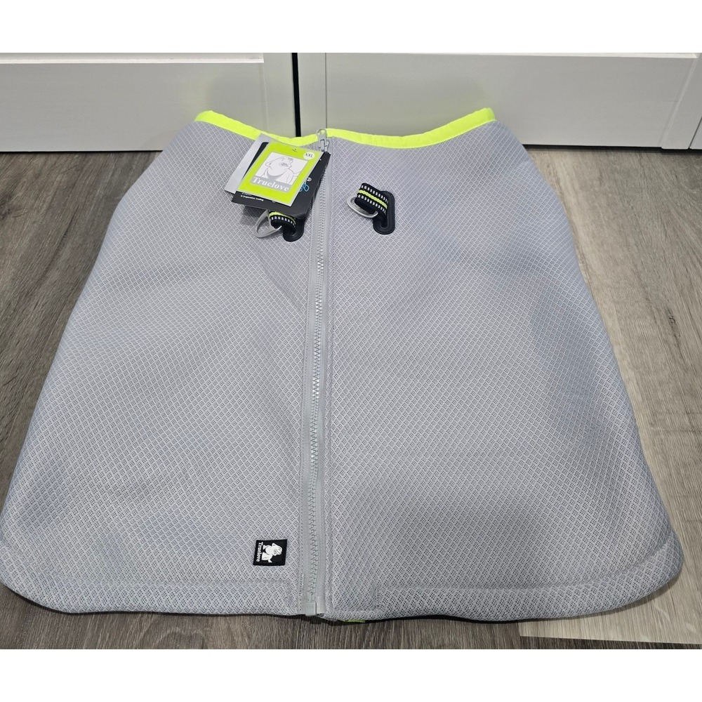 Truelove Dog Cooling Gray Reflective Vest Jacket Adjustable Zipper XXL 32.5-39.5